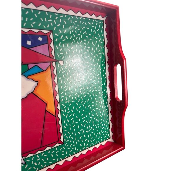 Holiday Serving Tray Potpourri Press Wood Rectangle Santa Holiday Decor Vtg RARE - Picture 8 of 10